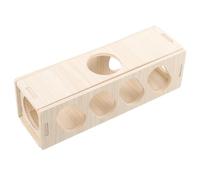 COMPUKAS Wooden Pet Tunnel Hideout Toy for Rats and Small Pets, Multi-purpose Beige Exercise Tube that Improves Health and Provides a Safe Play Space for Guinea Pig Cage Accessories