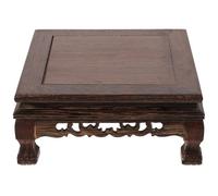 COMPUKAS Wooden Plant Pots Stand with Smooth Surface and Classical Charm, Multi-use Rectangular Flower Pot Holder Display Pedestal for Home Decorations