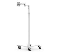 Compulocks Extended VESA Articulating Tablet Arm Rolling Cart - Cart - for LCD display - medical - white - screen size: up to 15"