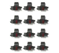 Compumatic Calculator Ink Roller Replaces IR40T CP13 EA772R Black/Red 12-pk | Fits Sharp EL-1750V/EL-1801V, Casio HR-170RC/HR-200RC/HR-300RC, Canon P23-DH-V/P23-DHV-3/P27-DH, Catiga CP30A/CP90A, & more