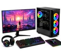 Computek Gaming PC Bundle | Intel Core i5 Processor | 16GB RAM | GT 1030 2GB Graphics | 256GB SSD + 1TB HDD | 22-Inch Monitor | RGB Gaming Cabinet | Windows 11 | WiFi | Ready-to-Use Gaming Setup