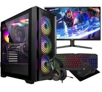 Computek Gaming PC Desktop Computer Bundle, i7-3770 3.90GHz, 16GB RAM, GT 730 2GB, 256GB SSD + 1TB HDD, 500W 80+ PSU, Black 6 Fan RGB Case, WiFi, Windows 11, 22" Monitor