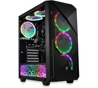 Computek Prebuilt Gaming PC: AMD Ryzen 5 5600G, Radeon Vega 7 Integrated Graphics, 16GB DDR4 RAM, 256GB SSD, 1TB HDD, 500W PSU, RGB, WiFi 5, Windows 11, Entry Level, Black Case