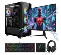 Computek RGB Gaming Desktop Computer Full Bundle | Intel i5, 16GB RAM, 256GB SSD + 1TB HDD, Dedicated Graphics, 22" Screen, 6-Fan Airflow Case, Plug & Play Windows 11 Wi-Fi PC Setup