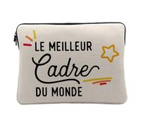 Computer and Tablet Case in Linen Look - The Best Executive in the World Colleague Business Chef - 14-15 Inches Protective Laptop Sleeve Printed in France