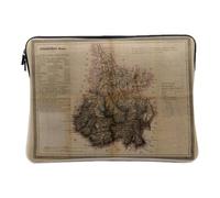 Computer and Tablet Case Linen Look - 65 Hautes Pyrénées French Map Department - 10 Inches Protective Laptop Sleeve Printed in France