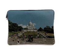 Computer and Tablet Case Linen Look - Basilica of the Sacrée-Coeur Paris France - 12-13 Inches Protective Laptop Sleeve Printed in France
