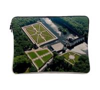 Computer and Tablet Case Linen Look - Chateau de Chenonceau Renaissance Chateau de La Loire - 12-13 Inches Protective Laptop Sleeve Printed in France