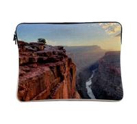 Computer and Tablet Case Linen Look - Grand Canyon Arizona Lumiere Riviere Sun Layer - 12-13 Inches Protective Laptop Sleeve Printed in France