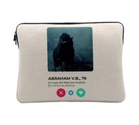 Computer and Tablet Case Linen Look Headless Rider Social Network Meeting Love - 12-13 Inches Protective Laptop Sleeve Printed in France