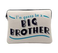 Computer and Tablet Case Linen Look - I'm Gonna be a Big Brother Family Son Child - 10 Inches Protective Laptop Sleeve Printed in France