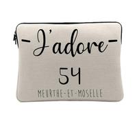 Computer and Tablet Case Linen Look - J'adore 54 Meurthe Et Moselle Department France Region Nancy - 14-15 Inches Protective Laptop Sleeve Printed in France