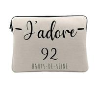 Computer and Tablet Case Linen Look - J'adore 92 Hauts De Seine Department France Region Nanterre - 10 Inches Protective Laptop Sleeve Printed in France