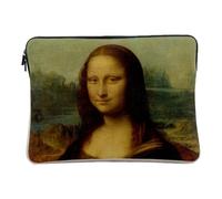 Computer and Tablet Case Linen Look Mona Lisa La Mona Lisa De Vinci Painting Historic Painting 12-13 Inches Protective Laptop Sleeve Printed in France