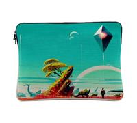 Computer and Tablet Case Linen Look - Planet Unknown Science Fiction Fantasy Rocket - 14-15 Inches Protective Laptop Sleeve Printed in France
