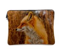 Computer and Tablet Case Linen Look Red Fox Nature Wild Animals Landscape 12-13 Inches Protective Laptop Sleeve Printed in France