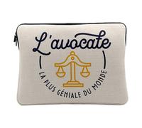 Computer and Tablet Case Linen Look - The World's Best Lawyer Court Justice - 14-15 Inches Protective Laptop Sleeve Printed in France
