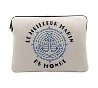 Computer and Tablet Case Linen Look - The World's Best Sailor Marine Boat Merchant Sea Navigation - 12-13 Inches Protective Laptop Sleeve Printed in France