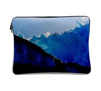 Computer and Tablet Cover Linen Look - Group of Birds on Iceberg Ice Pack - 10 Inches Protective Laptop Sleeve Printed in France