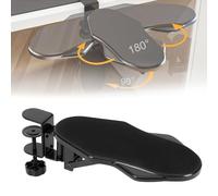 Computer Arm Rest for Desk, 180° Adjustable Rotating Desk Extension Tray, 90° Foldable Elbow Arm Support, Ergonomic Desk Arm Wrist Rest, Shelf for Home and