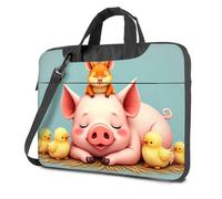 Computer Backpack For Men Adorable Animals: Pig, Fox, And Chicks Laptop Bag 15.6 Laptop Case Laptop Case 16 Inch(26x36cm)