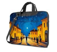Computer Backpack For Men People Gather In A Quaint Town Under A Starry Night Sky Laptop Bag 17 Inch Laptop Backpack Laptop Travel Backpack(29x40cm)