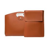 Computer Bag - Elegant PU Leather Tote - Set of Waterproof Work Bags - for Men Workplace Travel School University Teacher Nurse Commuter, brown, riferimento alla descrizione