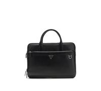 GUESS Leather business bag with laptop compartment Monaco Laptop Bag Black