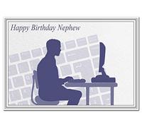 Computer Birthday Cards for him - Best Unusual Unique - Cool Special - Men Male (Nephew Birthday Card - Computer Geek)