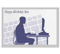 Computer Birthday Cards for him - Best Unusual Unique - Cool Special - Men Male (Son Birthday Card - Computer Geek)