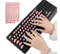Computer Button Overlays - Long Manicure Protection, Shielded Self-Adhesive Desktop Key Skin, Precision Protective Layer for Typing, Transparent Silicone External Membrane | Aesthetic Stickers V
