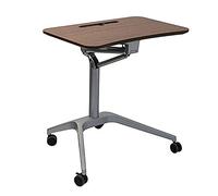 Computer Cart Rolling, Rolling Laptop Desk Cart, Height Adjustable Mobile Laptop Desk Rolling Table Cart Computer Stand+Lockable Wheel, Gas Spring Controlled Lifting