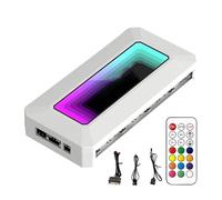 Computer Case Fan Hub RGB LED, 8-Port PC Lighting Controller, Prism Algorithm Motherboard Smart Temperature Control, Software Accessories, PC Cooling Controller, Motherboard