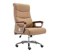 Computer Chair Leather Desk Gaming Chair Height Adjustable High Back Reclining Executive Office Desk Chair PU Leather Computer Desk Chair for Office Study,Coffee (Khaki)
