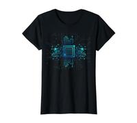 Computer Circuit Computer Nerd Technology snap Circuits Art Value Graphic T-Shirt, Women, Black, M