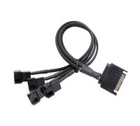 Computer Cooling Fan Splitter Cable 3/4 Way SATA Power Connector Over Current Protection and Abrasion Resistant Jacket Multiple Fan Cooling Solution Cable