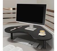 Computer Corner Monitor Stand Adjustable, Triangle Desk Monitor Riser Screen Holder, Easy to Assemble Monitor Lifting Shelf for Laptop TV (Color : Black)