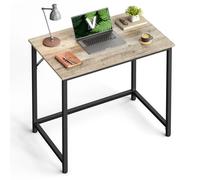 Computer Desk 100 x 50 x 75 cm, Greige and Black / 50 x 80 x 76 cm