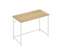 Computer Desk 100 x 50 x 75 cm, Natural Oak + Pearl White / 50 x 100 x 76 cm