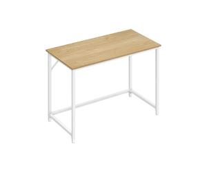 Computer Desk 100 x 50 x 75 cm, Natural Oak + Pearl White / 50 x 100 x 76 cm