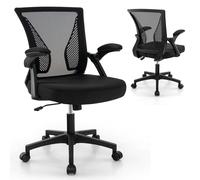 Computer Desk Chair Ergonomic Office Chair Adjustable Swivel Executive Chair COSTWAY Black One Size