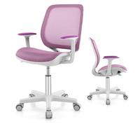 Computer Desk Chair Swivel Mesh Children Task Study Chair Adjustable Height COSTWAY Purple One Size