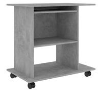 Computer Desk Concrete Grey Engineered Wood Laptop Table Workstation vidaXL