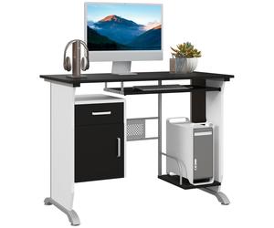 Computer Desk Drawer PC Writing Wooden Workstation Keyboard Black HOMCOM