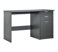 HOMCOM High Gloss Home Office Computer Desk w/ Drawers Grey, Grey