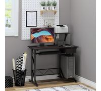 Zennor Space Saving Computer Desk - Black Walnut, Black