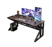 Computer Desk for Work and Study, Gaming Desk with Storage Shelf, Ergonomic Home Office Desk with K-Shaped Steel Frame
