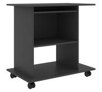 Computer Desk Grey Engineered Wood PC Laptop Writing Workstation vidaXL