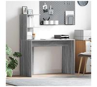 Computer Desk Grey Sonoma 102x50x124cm Engineered Wood 1 Shelf Minimalist Office