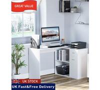 HOMCOM L Shaped Desk White 820 x 740 mm